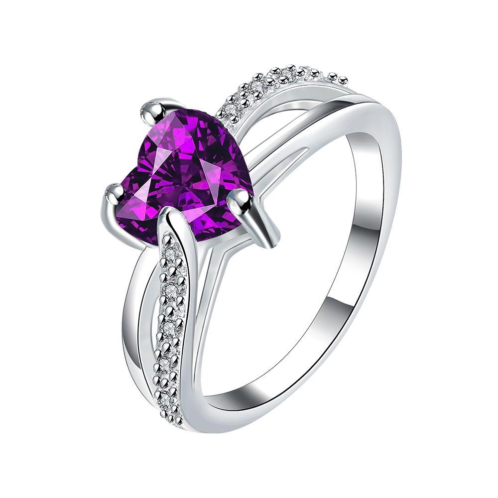 a classic silver plated heart shape party fashion rings